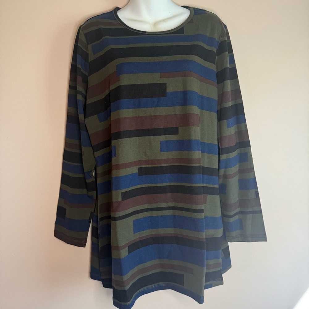 d & co. Striped Long Sleeve Top/camisole